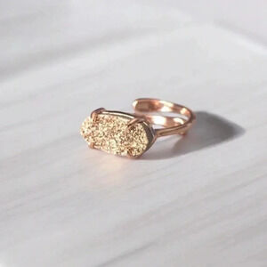 Rose Gold Druzy Agate Ring